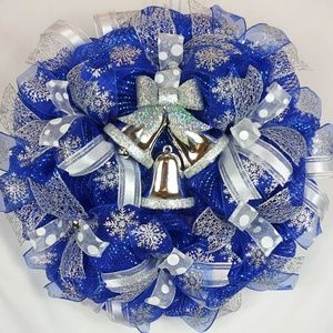 Silver Bells Merry Christmas Wreath